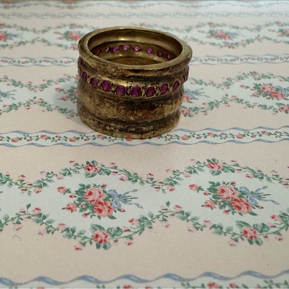 MELINDA MARIA “Serpent Collection" Cigar Band Gold Ring, Size 7